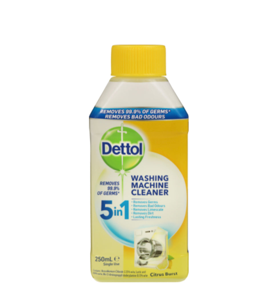 Dettol Citrus Antibacterial 5in1 Washing Machine Cleaner 250ml -(B2B)