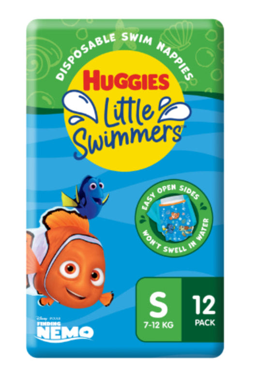 Huggies Little Swimmers Swim Nappies Small 7-12kg 12pk -(B2B)
