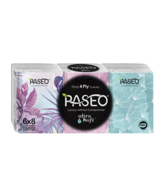Paseo 4ply Ultra Soft Mini (pocket) Facial Tissues 6pk