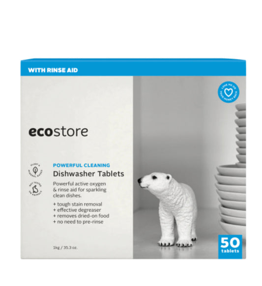Ecostore Powerful Cleaning Dishwasher Tablets With Rinse Aid 50pk -(B2B)