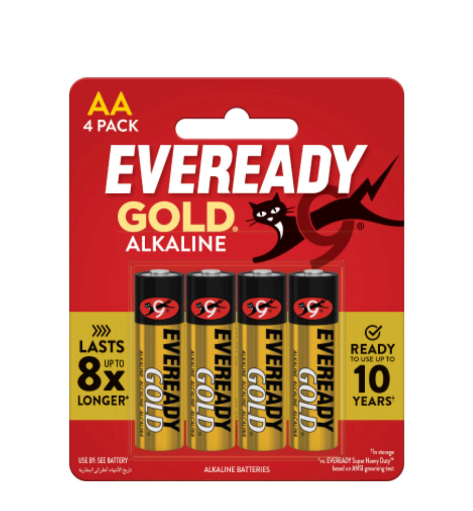 Eveready Gold Alkaline AA Battery 4pk -(B2B)