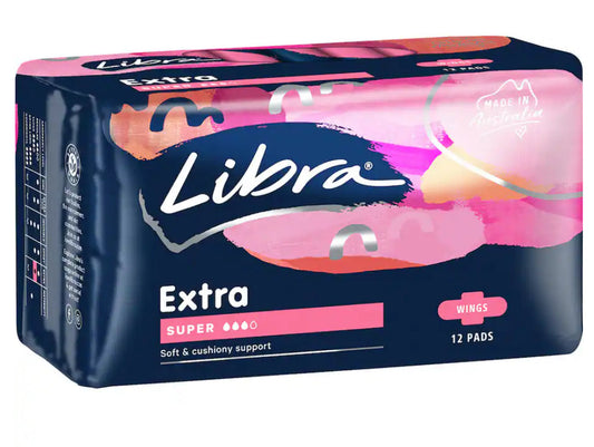 Libra Extra Pads Super With Wings 12pk -(B2B)