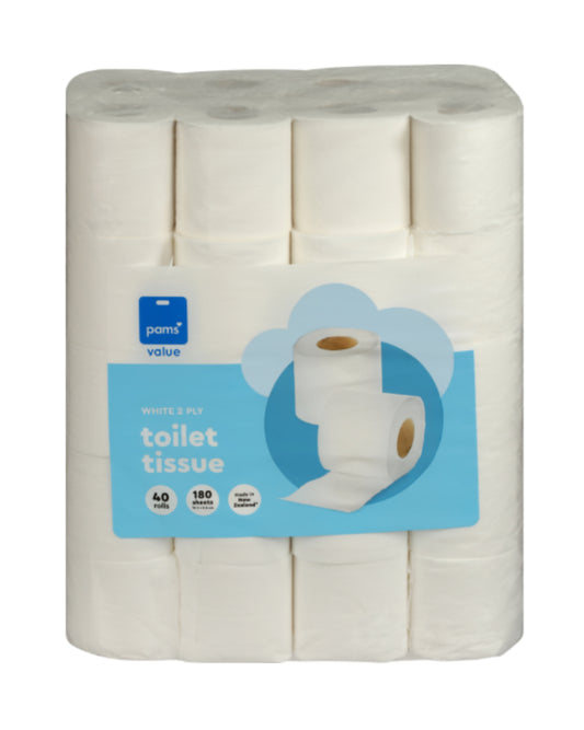 Pams Value White 2ply Toilet Tissue 40pk