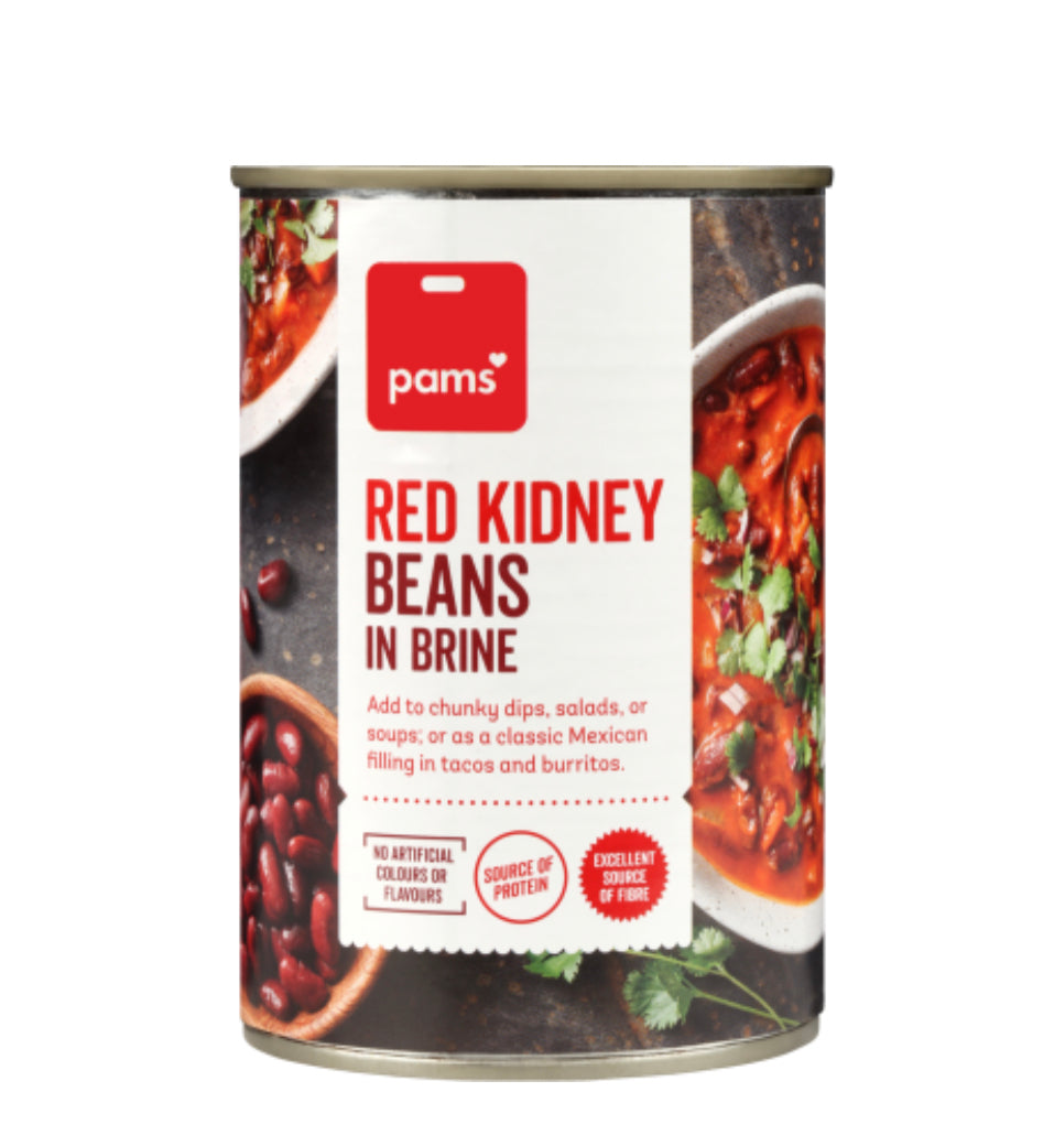Pams Red Kidney Beans In Brine 410g -(B2B)