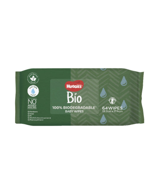 Huggies Bio Baby Wipes 64pk -(B2B)