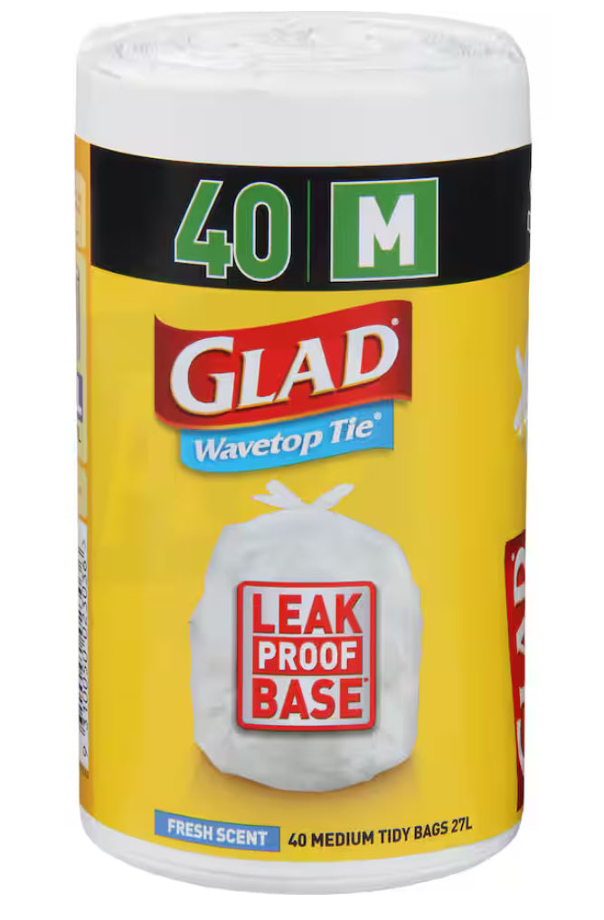 Glad Bin Liners Wavetop Ties Medium 40pk
