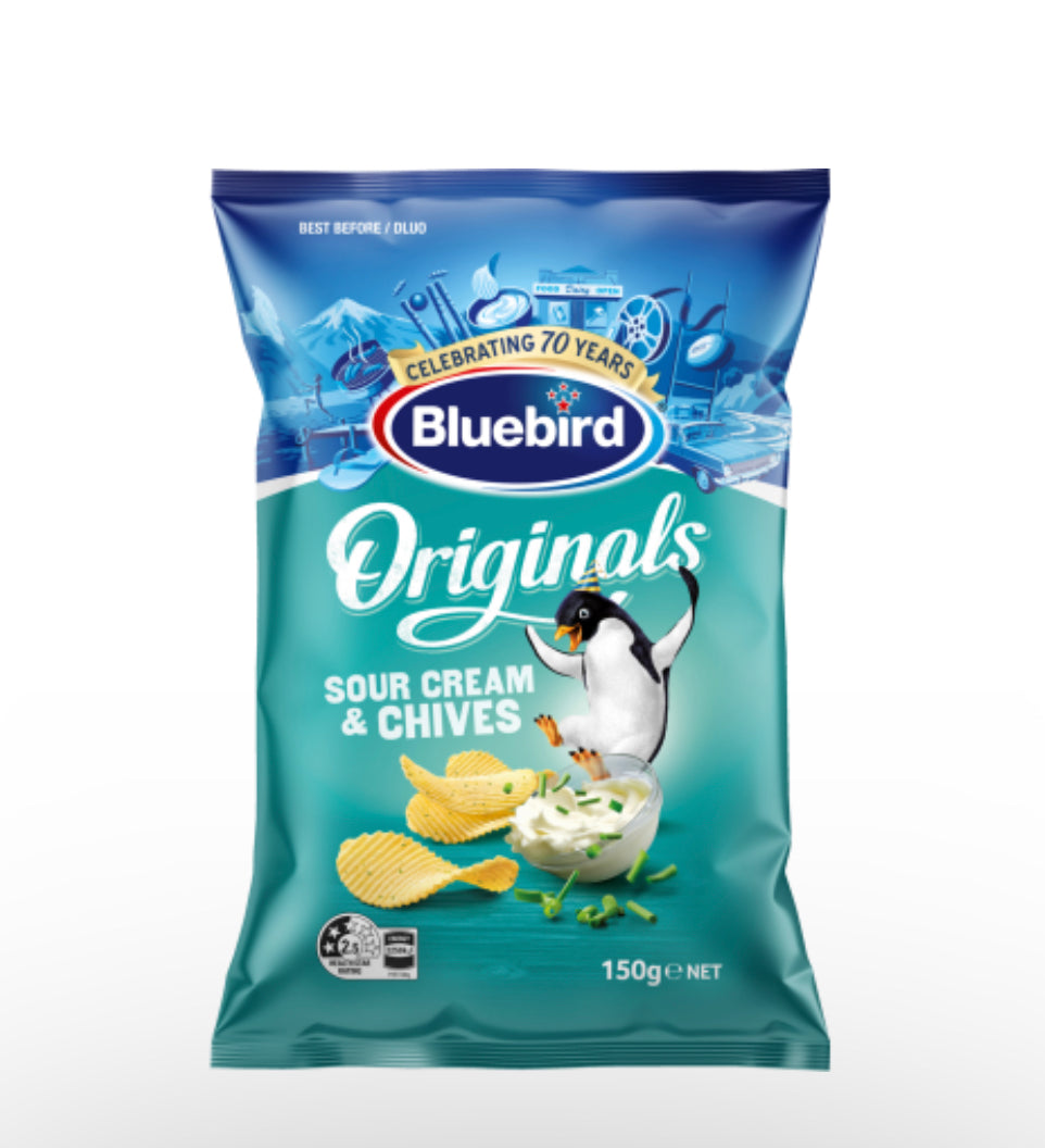 Bluebird Originals Sour Cream & Chives Potato Chips 150g