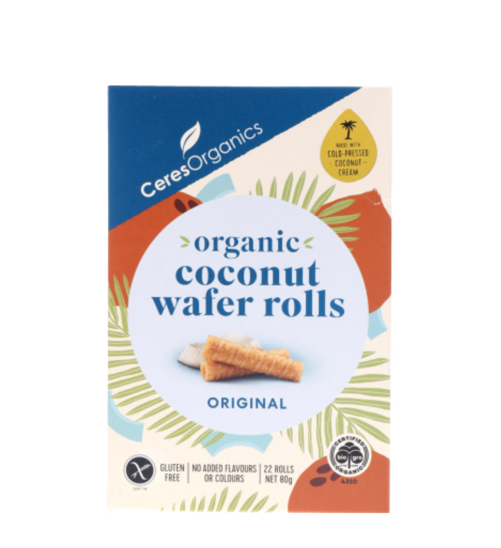 Ceres Organics Organic Original Coconut Wafer Rolls 80g