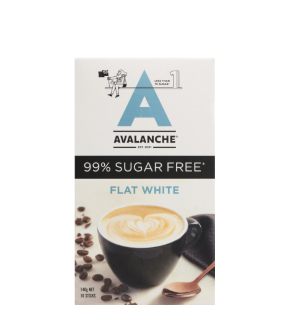 Avalanche 99% Sugar Free Flat White Coffee Sticks 10 x 14g