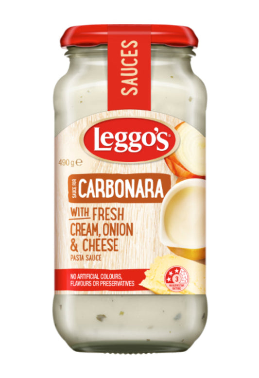 Leggo's Fresh Cream Onion & Cheese Carbonara Sauce 490g -(B2B)