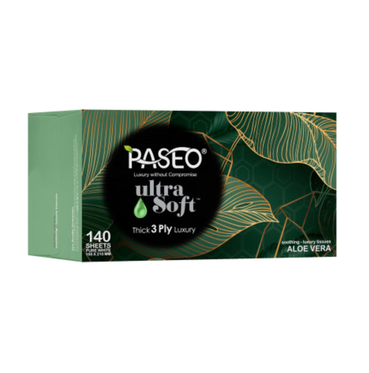Paseo Ultra Soft Hypo Allergenic 3 Ply Soothing Aloe Vera Tissues 140pk