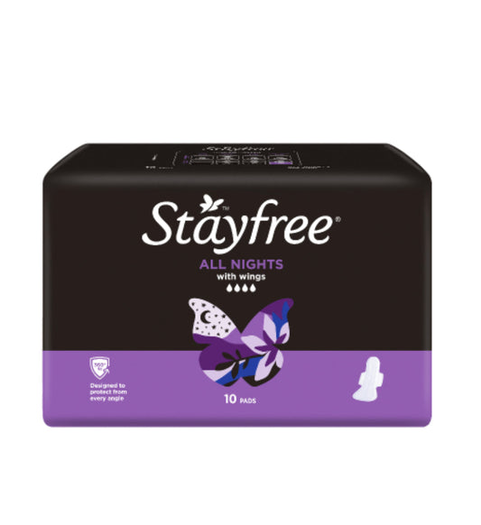 Stayfree All Nights Pads With Wings 10pk -(B2B)