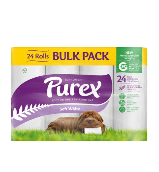 Purex Soft White 2 Ply Toilet Rolls 24pk