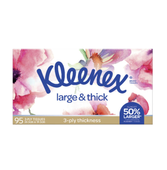 Kleenex Large &Thick 3 Ply Facial Tissues 95pk -(B2B)