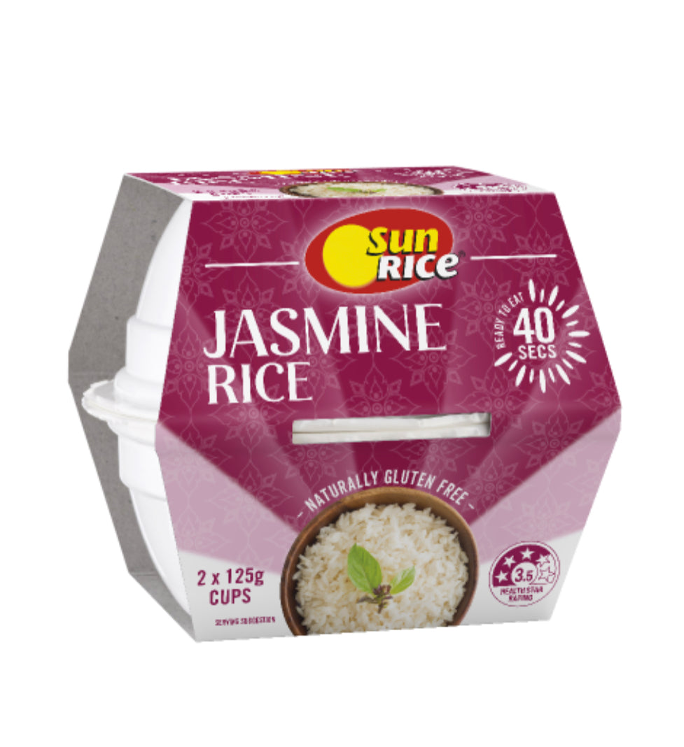 SunRice Jasmine Rice Quick Cups 2 x 125g