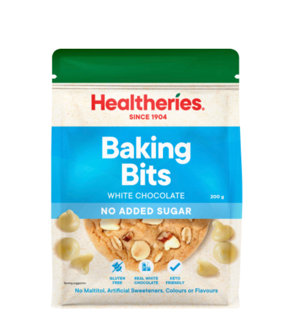 Healtheries No Added Sugar White Chocolate Baking Bits 200g