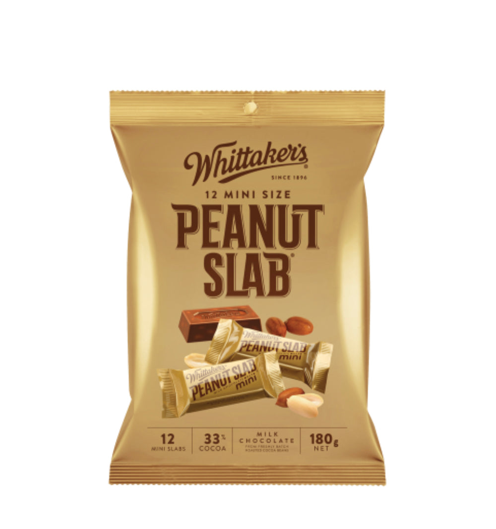 Whittaker's Mini Size Peanut Slab 12 Chocolate Bars 12 x 15g