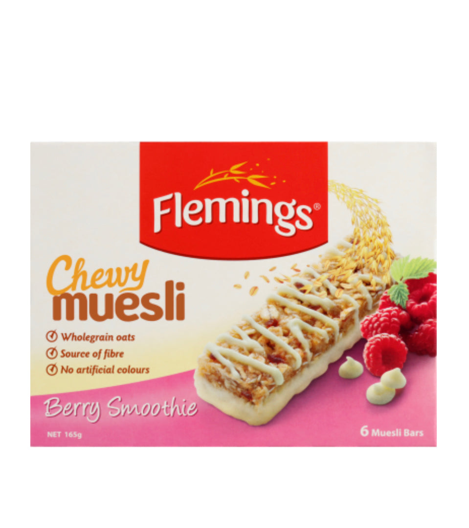 Flemings Berry Smoothie Cherry Muesli Bar 6 x 27.5g