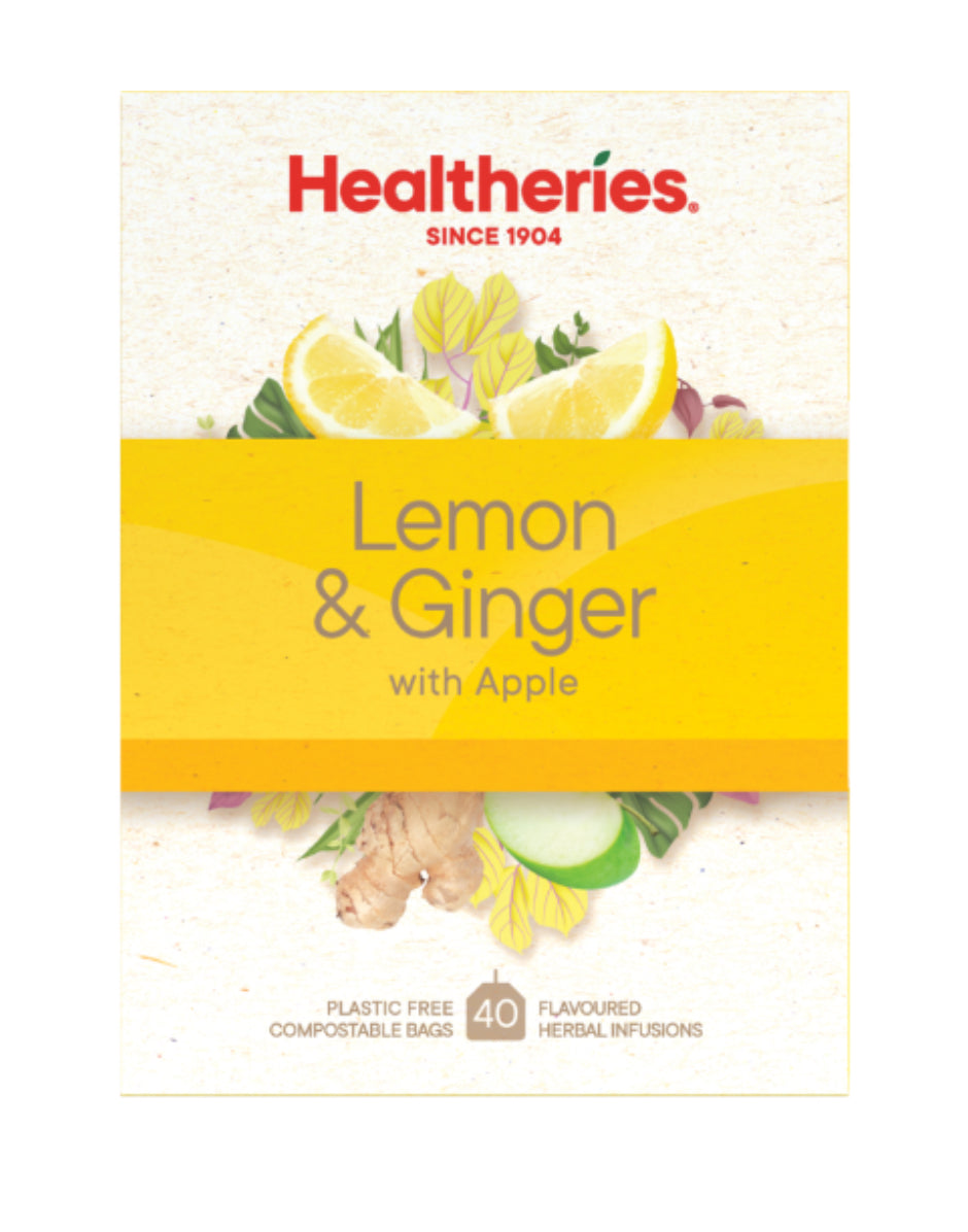 Healtheries Lemon & Ginger with Apple Tea Bags 40pk