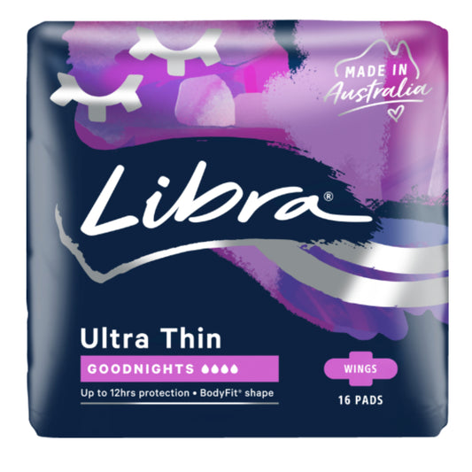 Libra Ultra Thin Goodnights Pads With Wings 16pk