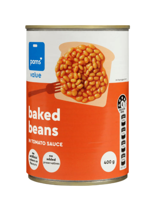 Pams Value Baked Beans In Tomato Sauce 400g