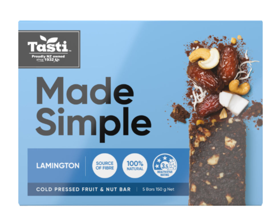 Tasti Made Simple Muesli Bars Lamington 5pk