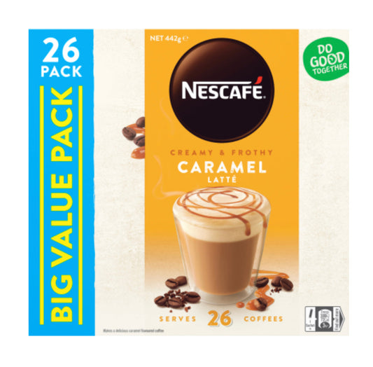 Nescafe Caramel Latte Coffee Sachets 26 x 17g -(B2B)