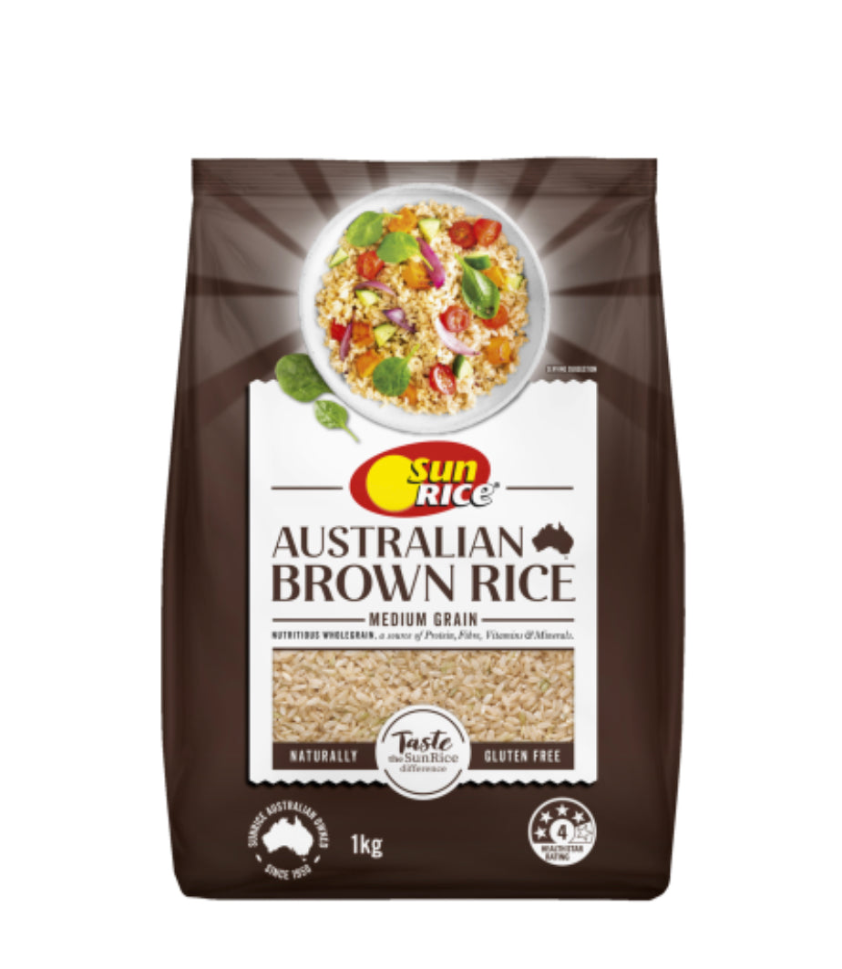 SunRice Medium Grain Brown Rice 1kg