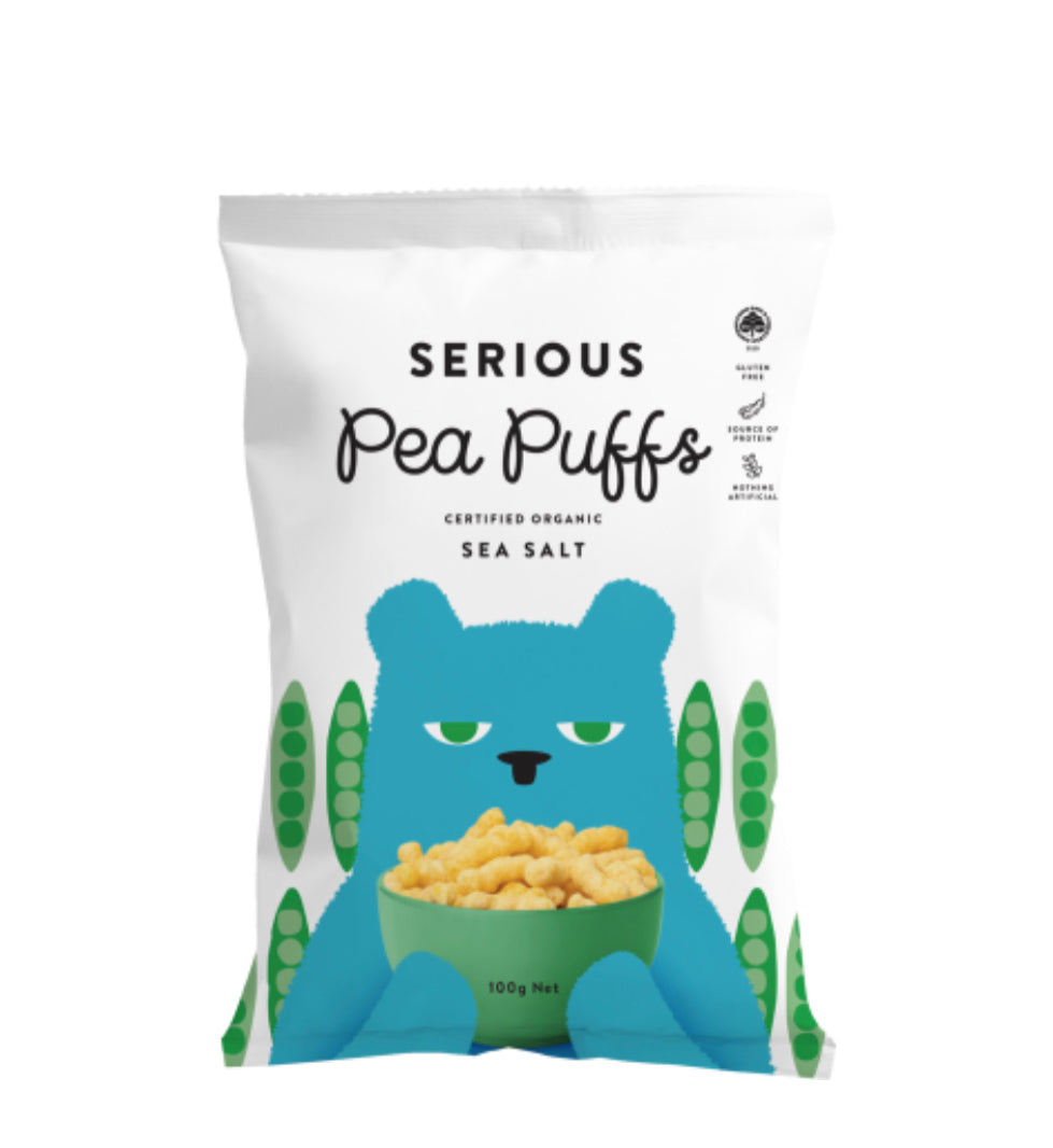 Serious Puffs Organic Sea Salt Pea Puffs 100g