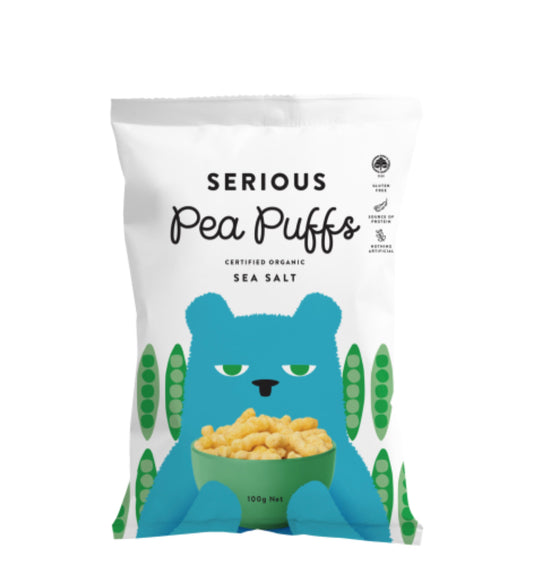 Serious Puffs Organic Sea Salt Pea Puffs 100g