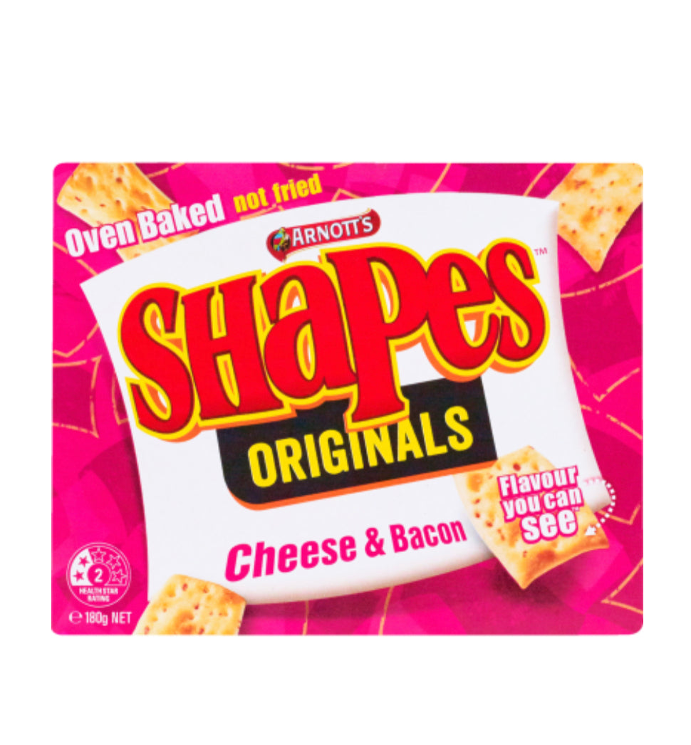 Arnott's Shapes Cheese & Bacon Crackers 180g