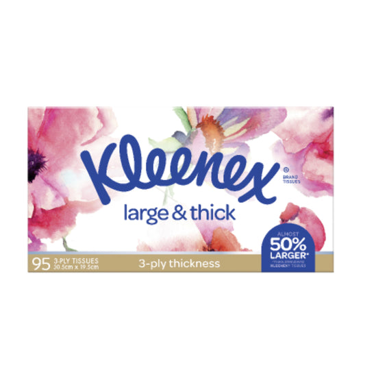 Kleenex Large &Thick 3 Ply Facial Tissues 95pk