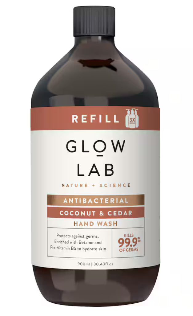 Glow Lab Hand Wash Refill Coconut Cedar 900ml