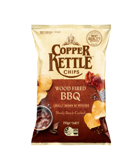 Copper Kettle Wood Fired BBQ Potato Chips 150g -(B2B)