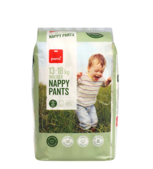 Pams Nappy Pants 13-18kg Walker 12pk