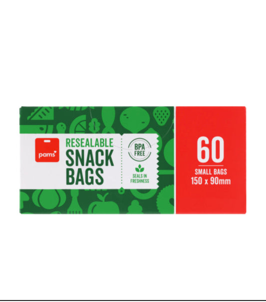 Pams Resealable Snack Bags 60pk -(B2B)