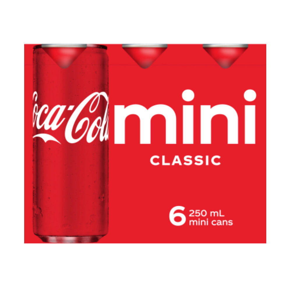 Coca-Cola Soft Drink Mini Cans 6 x 250ml
