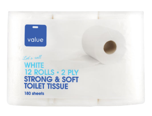 Pams Value White 2ply Toilet Tissue 12pk