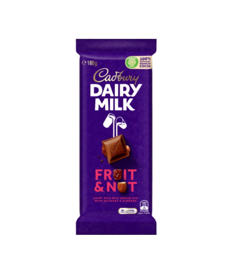 Cadbury Dairy Milk Fruit & Nut Chocolate Block 180g