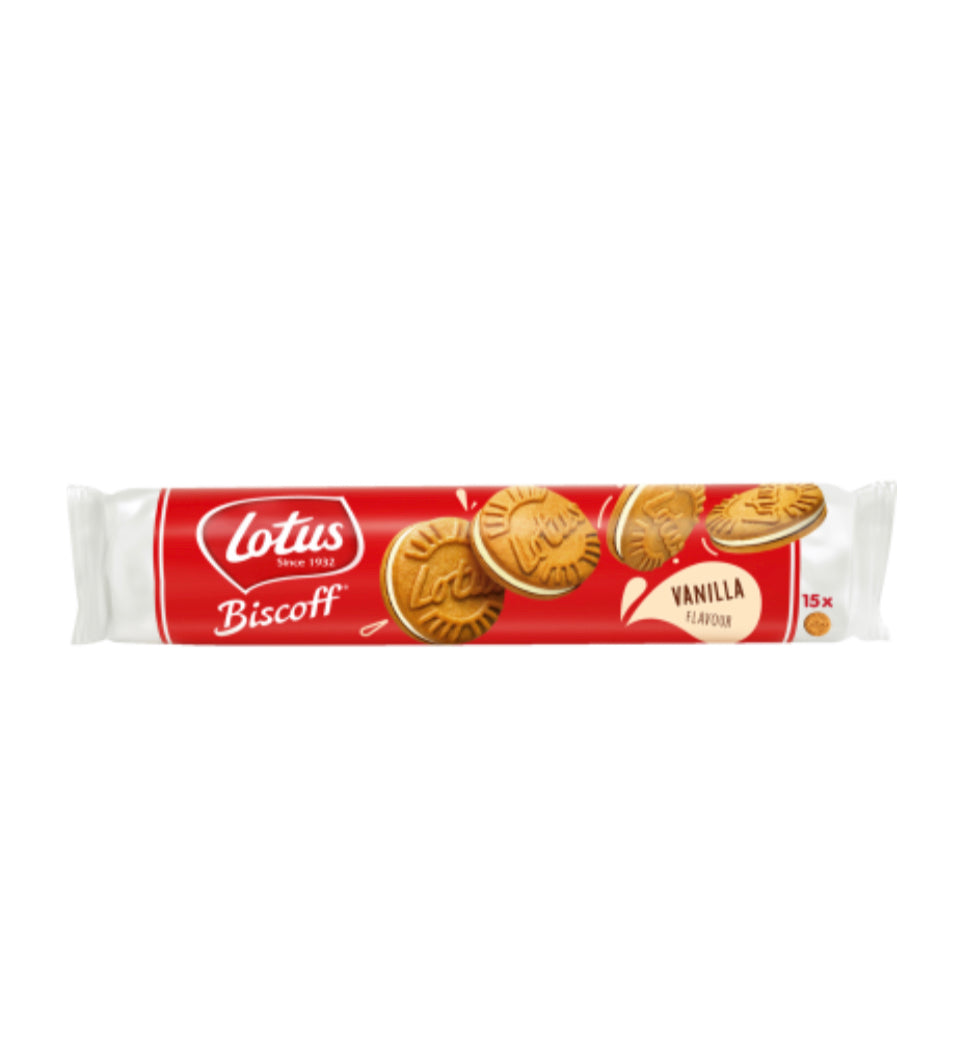 Lotus Biscoff Vanilla Flavour Sandwich Biscuits 150g -(B2B)