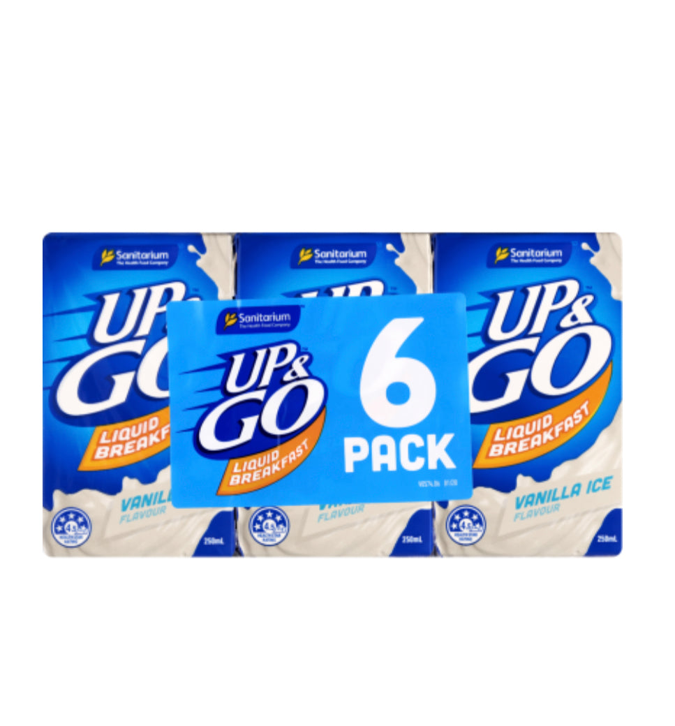 Sanitarium Up & Go Vanilla Ice Flavour Liquid Breakfast 6 x 250ml