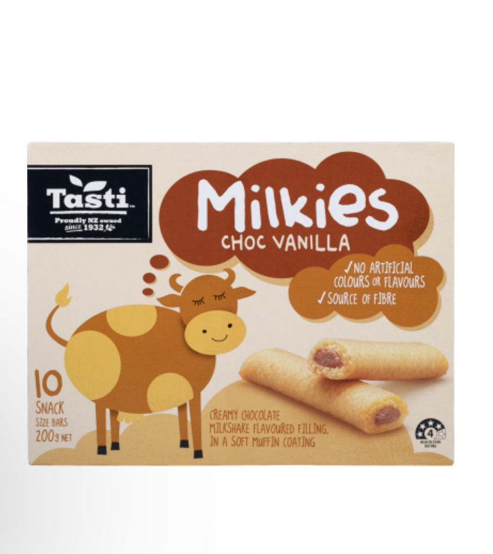 Tasti Milkies Choc Vanilla Snack Size Bars 10 x 20g