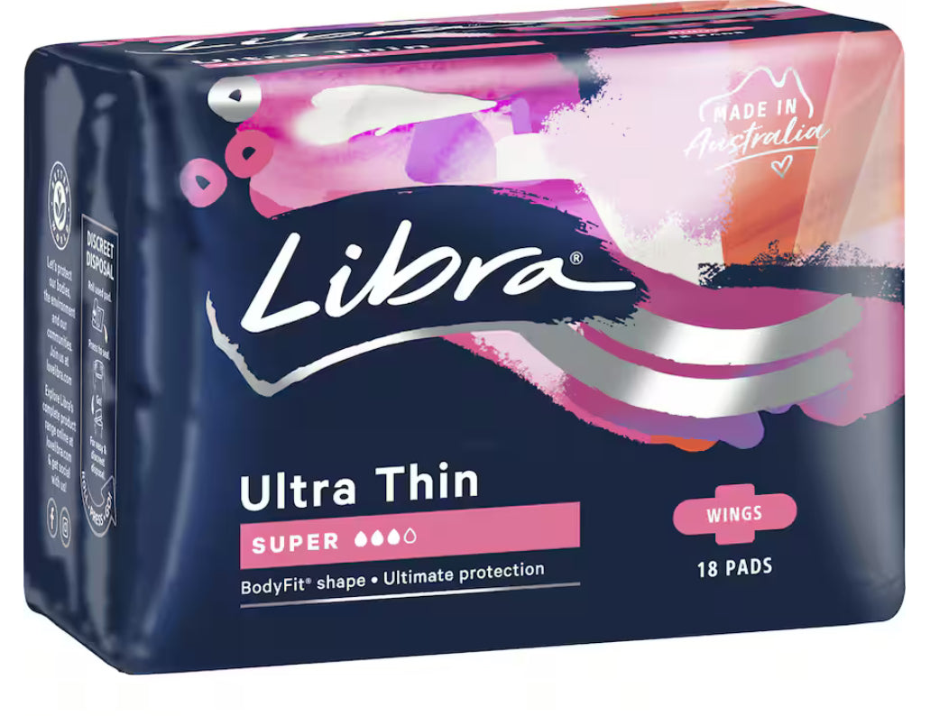 Libra Ultra Thin Pads Super With Wings 18pk