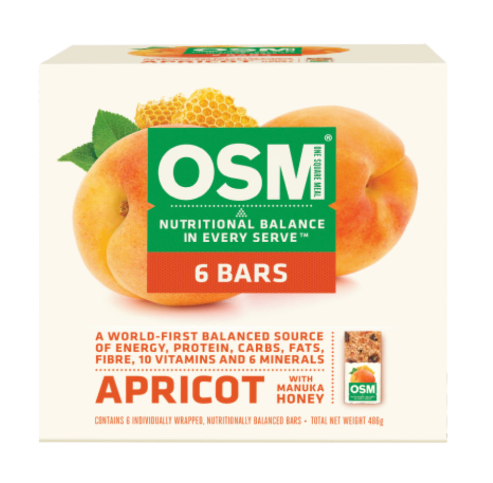 One Square Meal Apricot With Manuka Honey Bars 6pk -(B2B)