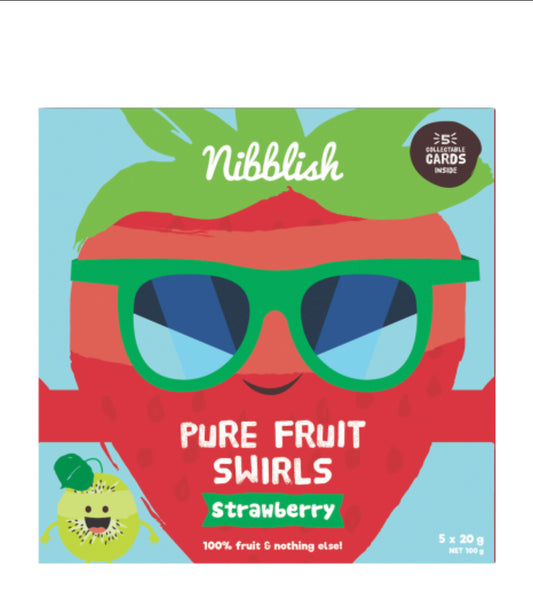 Nibblish Strawberry Pure Fruit Swirls 5 x 20g