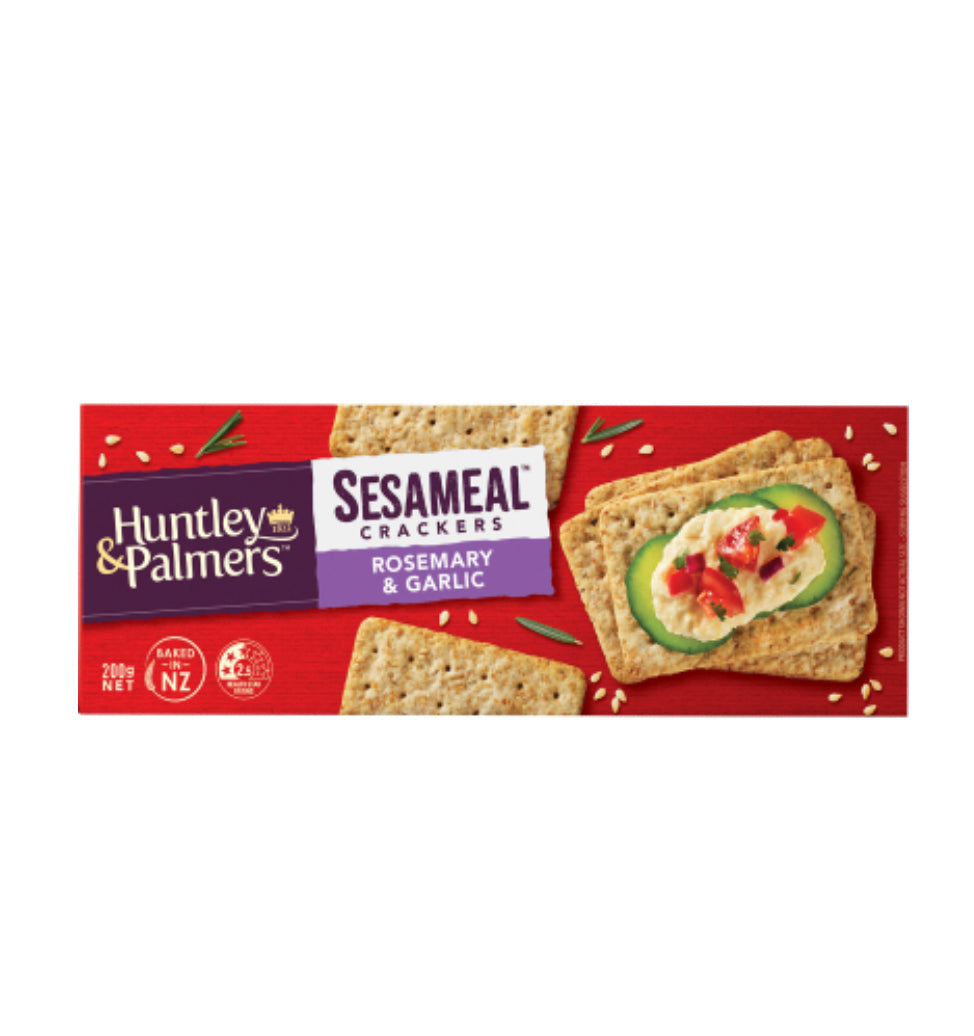 Huntley & Palmers Rosemary & Garlic Sesameal Crackers 200g