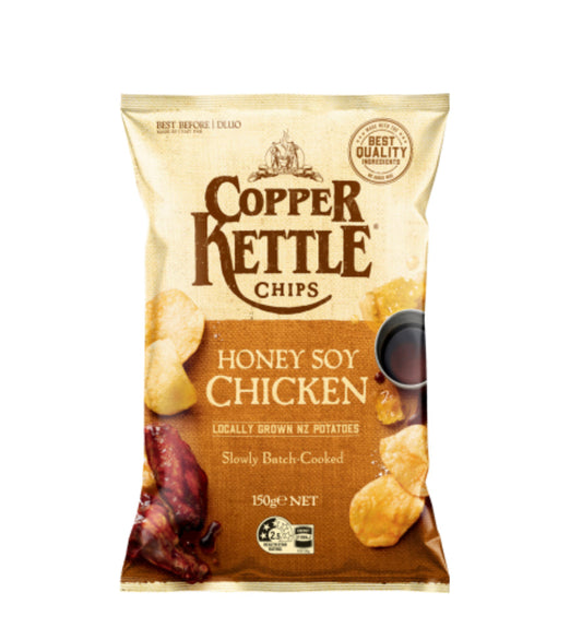 Copper Kettle Honey Soy Chicken Potato Chips 150g -(B2B)