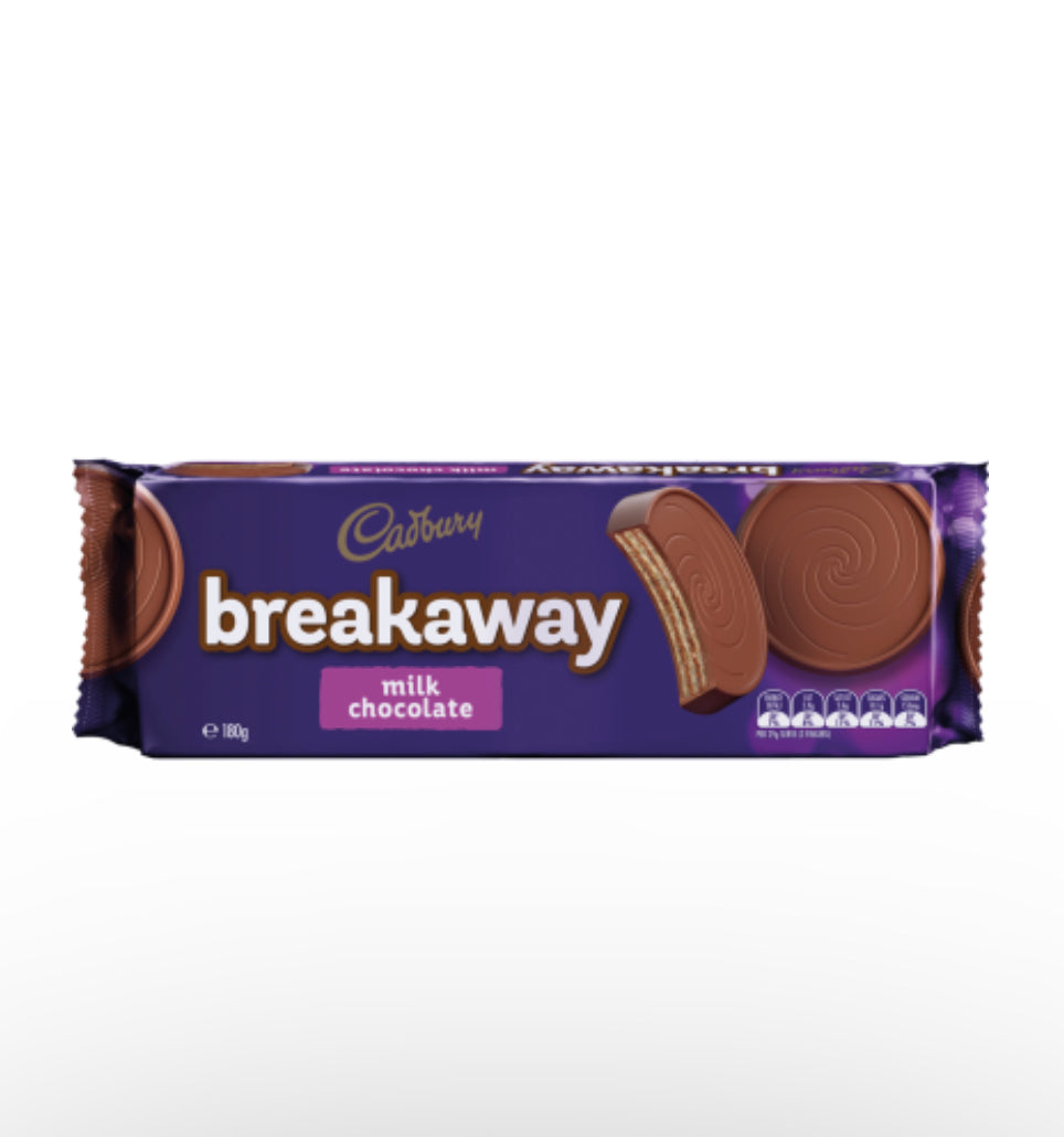 Cadbury Breakaway Milk Chocolate Biscuits 180g