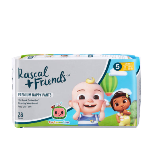 Rascal and Friends Premium Nappy Pants Unisex 13-18kg Walker 28pk -(B2B)