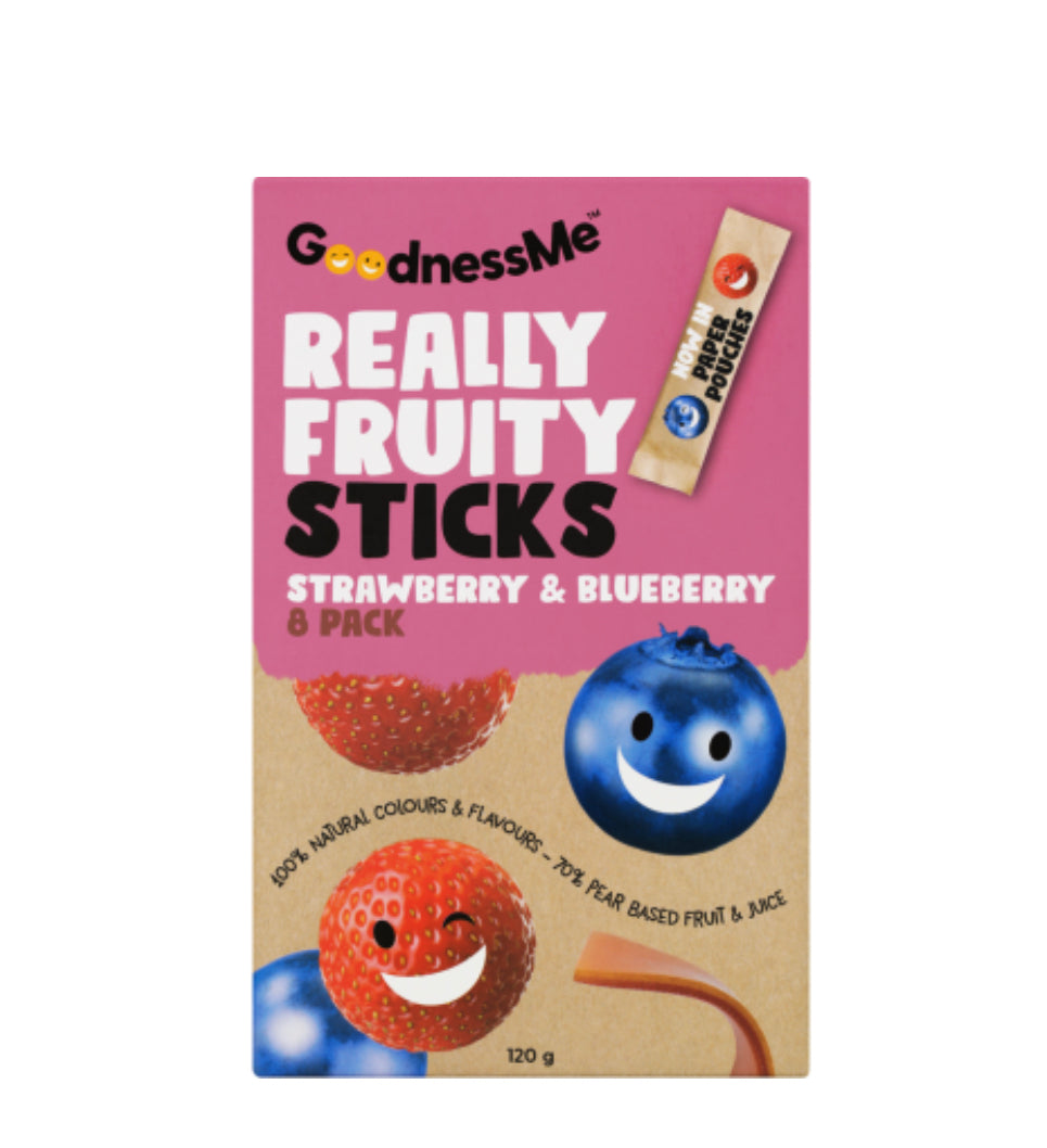 GoodnessMe Strawberry Blueberry Really Fruity Sticks 120g